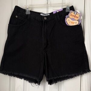 Bonjour Plus Black Frayed Hem Denim Shorts - 18
